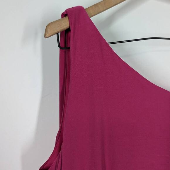 Ieena for Mac Duggal Pink Jersey One Shoulder Drape Back Gown Size 8 26512 - Picture 7 of 13